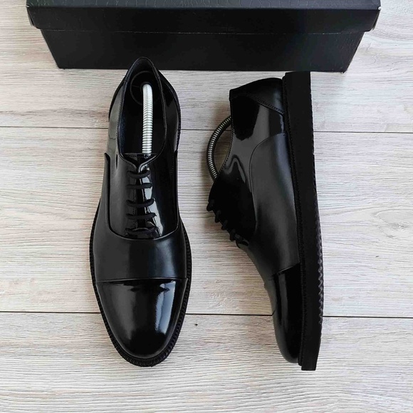 Black Men\'s Genuine Leather Oxfords main image 4
